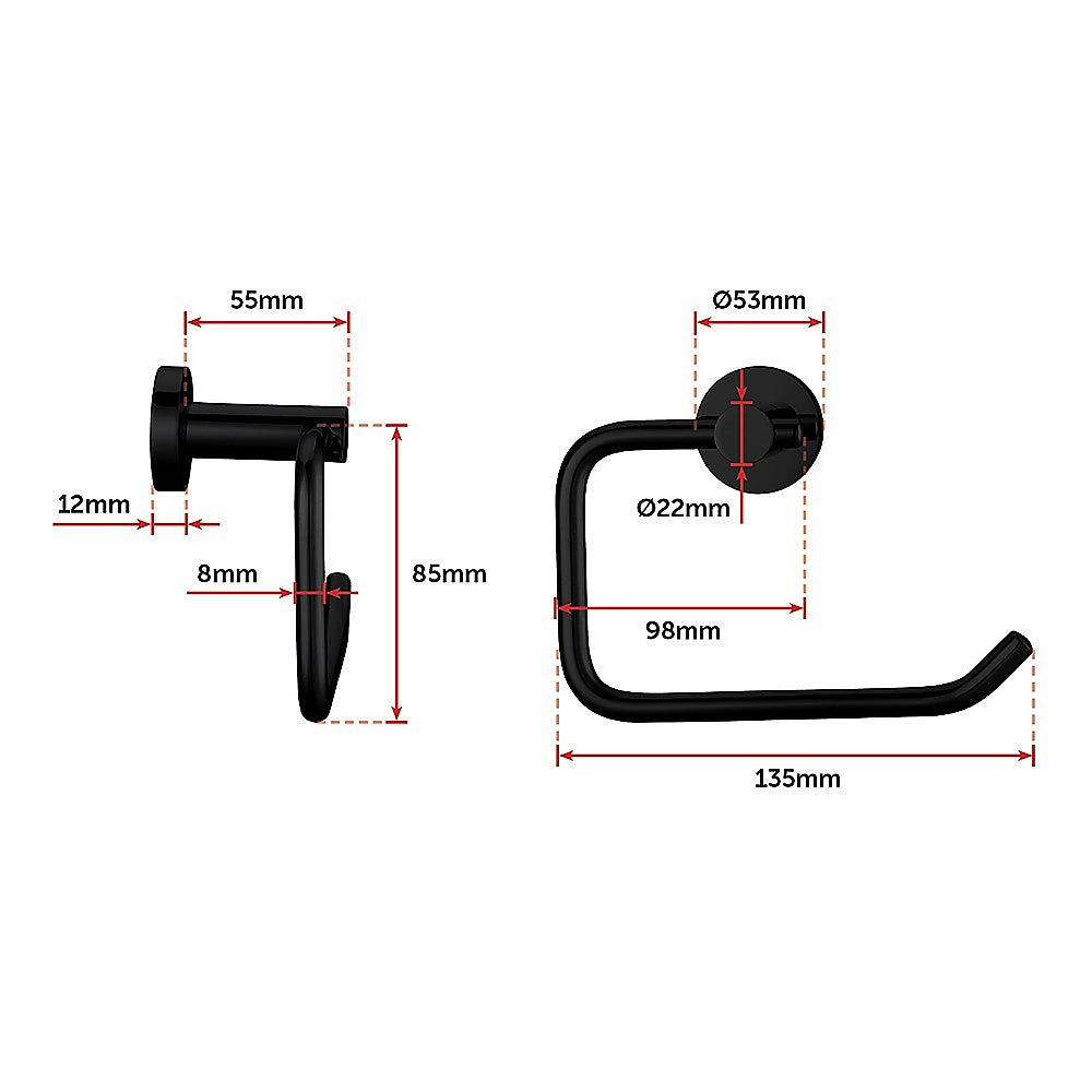 Classic Toilet Paper Holder Matte Black Finish