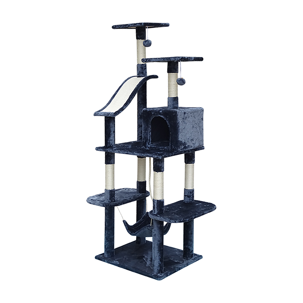 171cm Cat Tree Trees Scratching Post Scratcher Tower Condo House - Grey