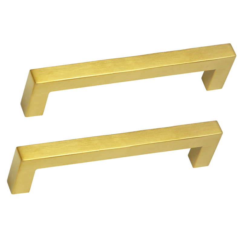 15x Brushed Brass Drawer Pulls Kitchen Cabinet Handles - Gold Finish 128mm