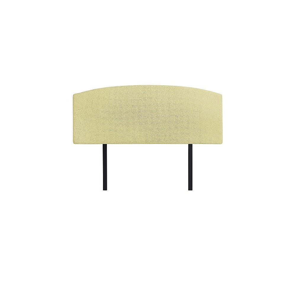 Linen Fabric Queen Bed Curved Headboard Bedhead - Sulfur Yellow