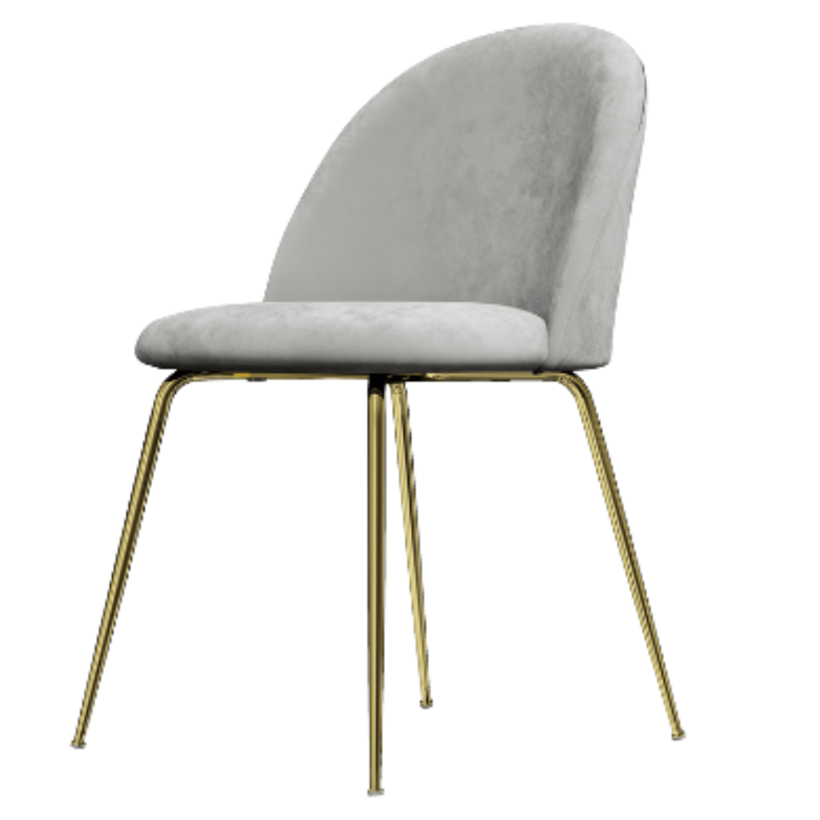 Adie Grey Velvet Dining Chair with Gold Legs Set of 2