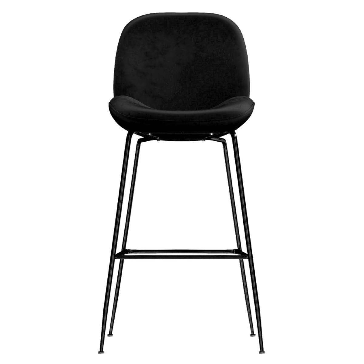 Avery Classic Black Velvet Barstool Set of 2