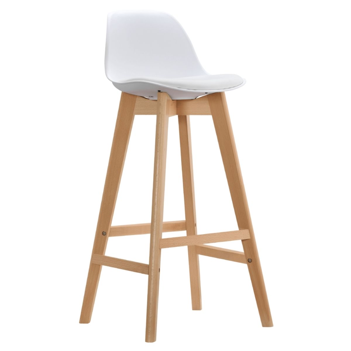 Cherry White Iconic Contemporary Design Barstool Set of 2