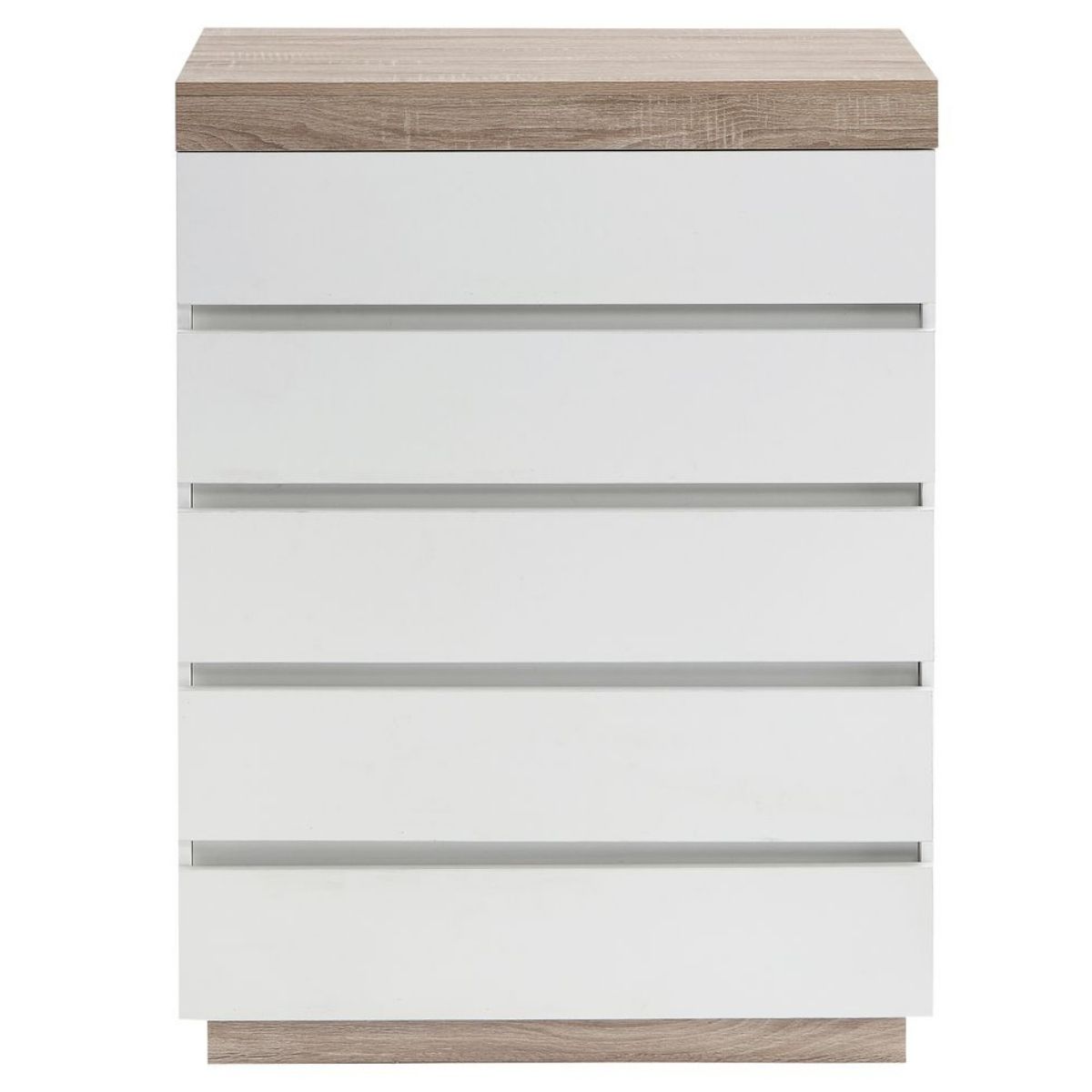 Ashley Coastal White Wooden Chest of 5 Drawers Tallboy