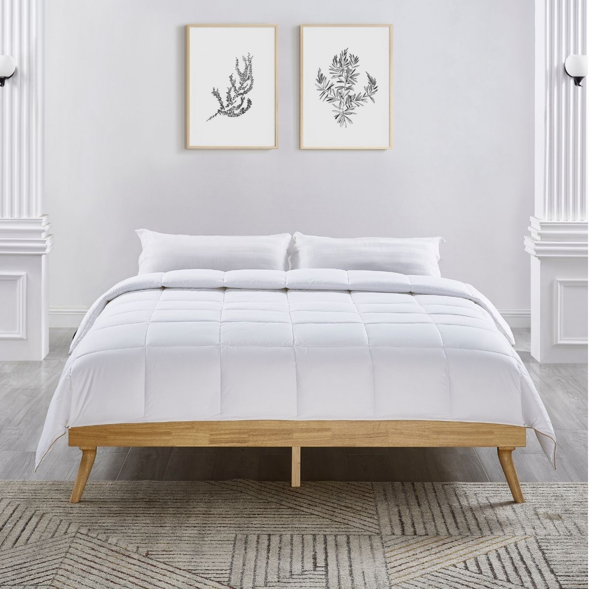 Goose Down Alternative Feather Quilt with Organic Cotton Cover Double