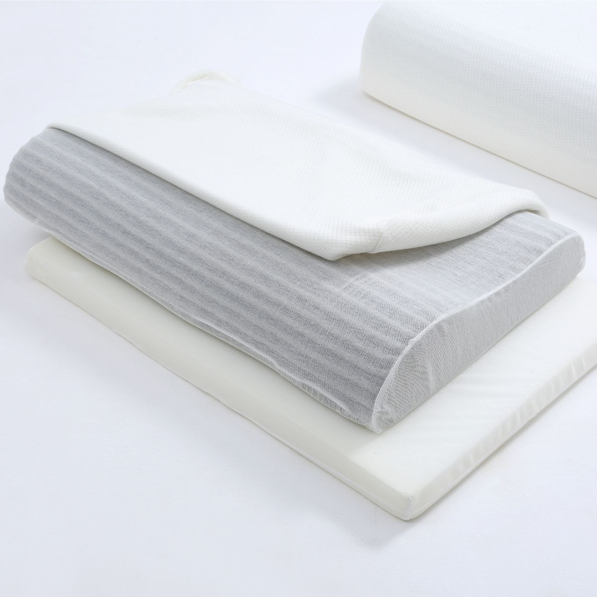 Contoured Pillow Neck Support Memory Foam in Charcoal