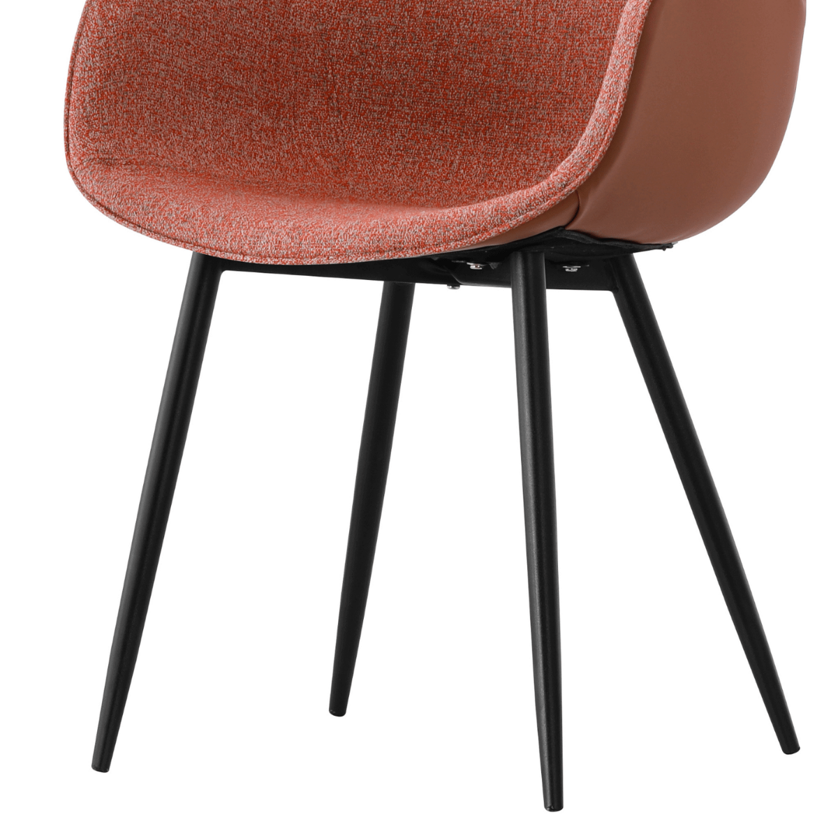 Loney Terracotta Upholstered PU Fabric Dining Chair Set of 2