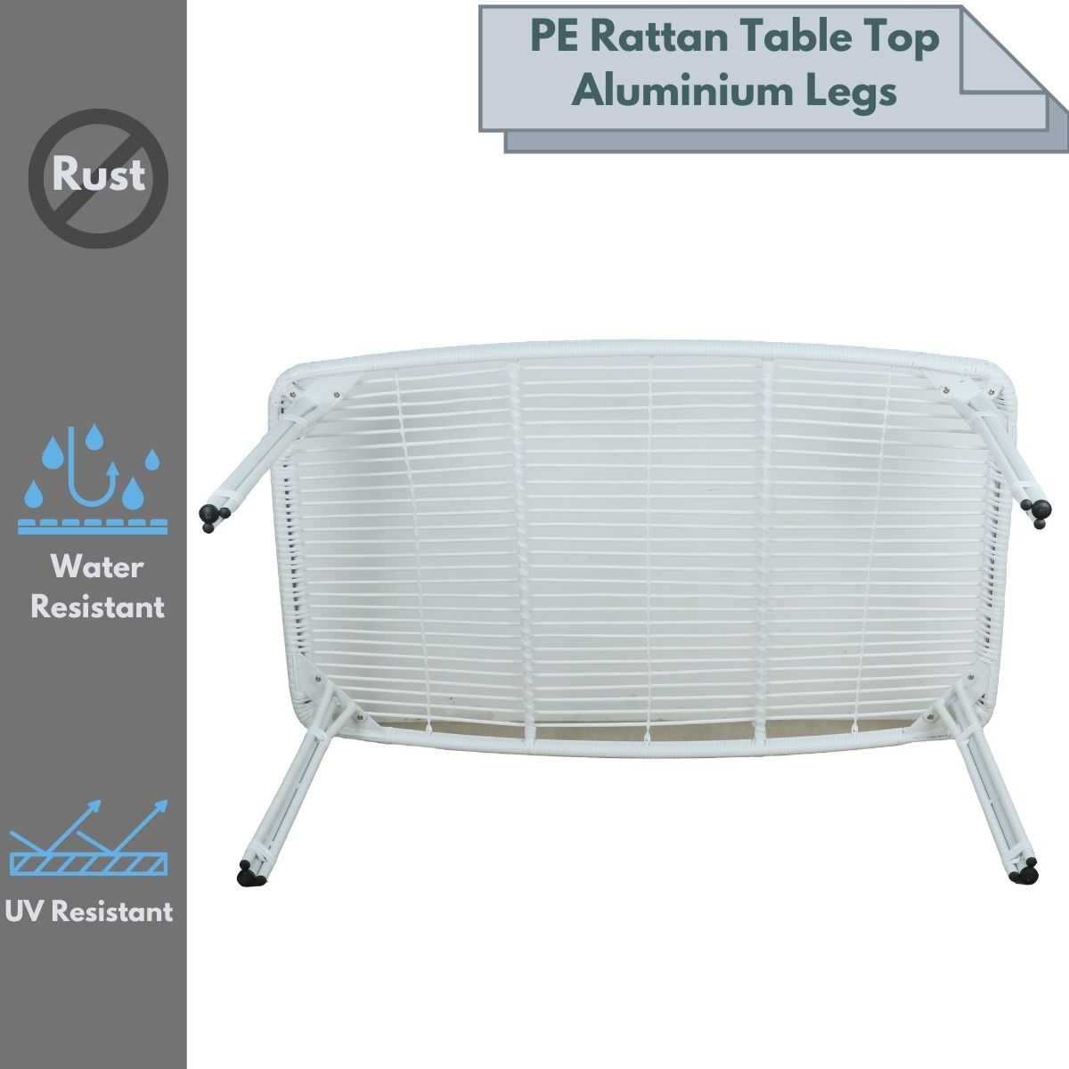 Curly Mediterranean White Outdoor Dining Table