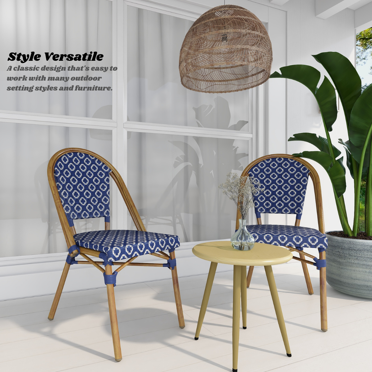 Lana Blue Outdoor Dining Chair Set
