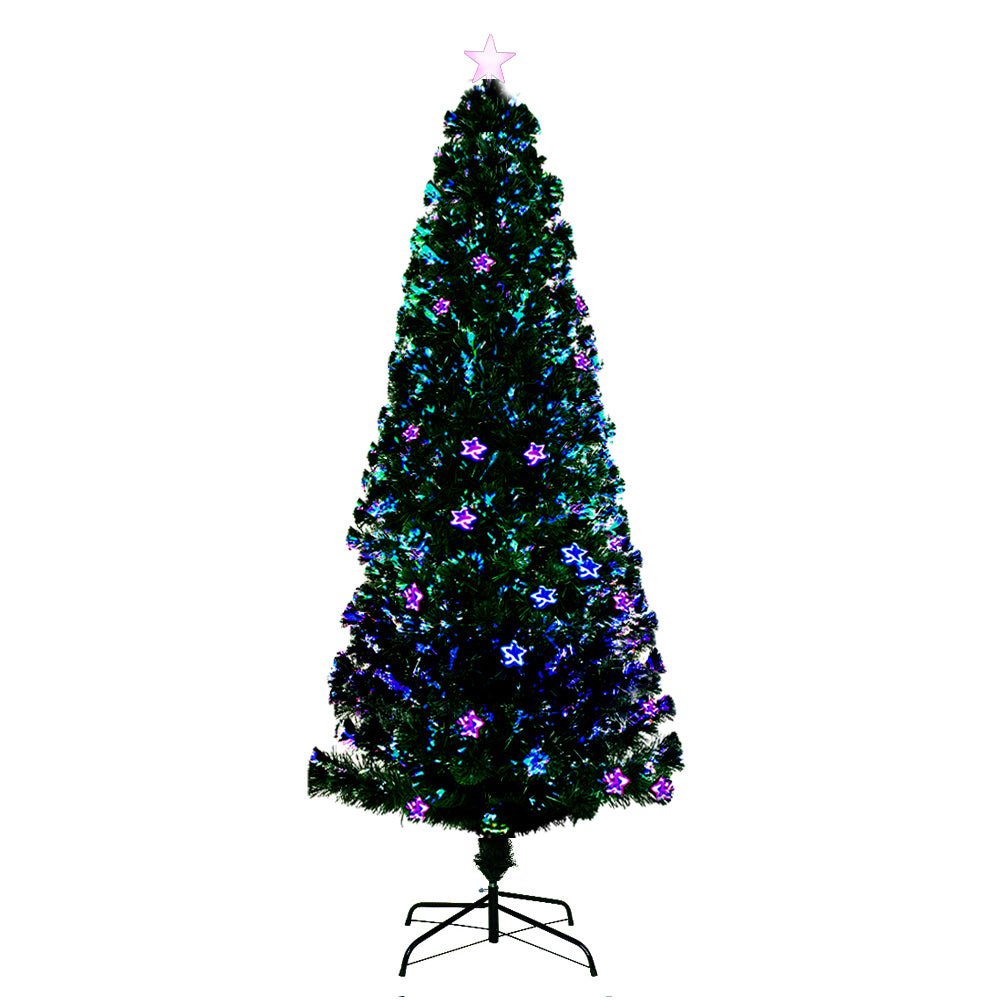Jingle Jollys 2.1M 7FT LED Christmas Tree Xmas Optic Fiber Multi Colour Lights