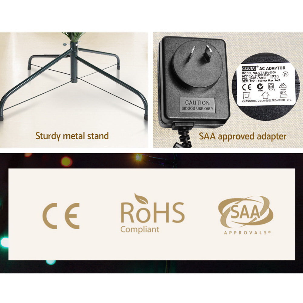 Jingle Jollys 2.1M 7FT LED Christmas Tree Xmas Optic Fiber Multi Colour Lights