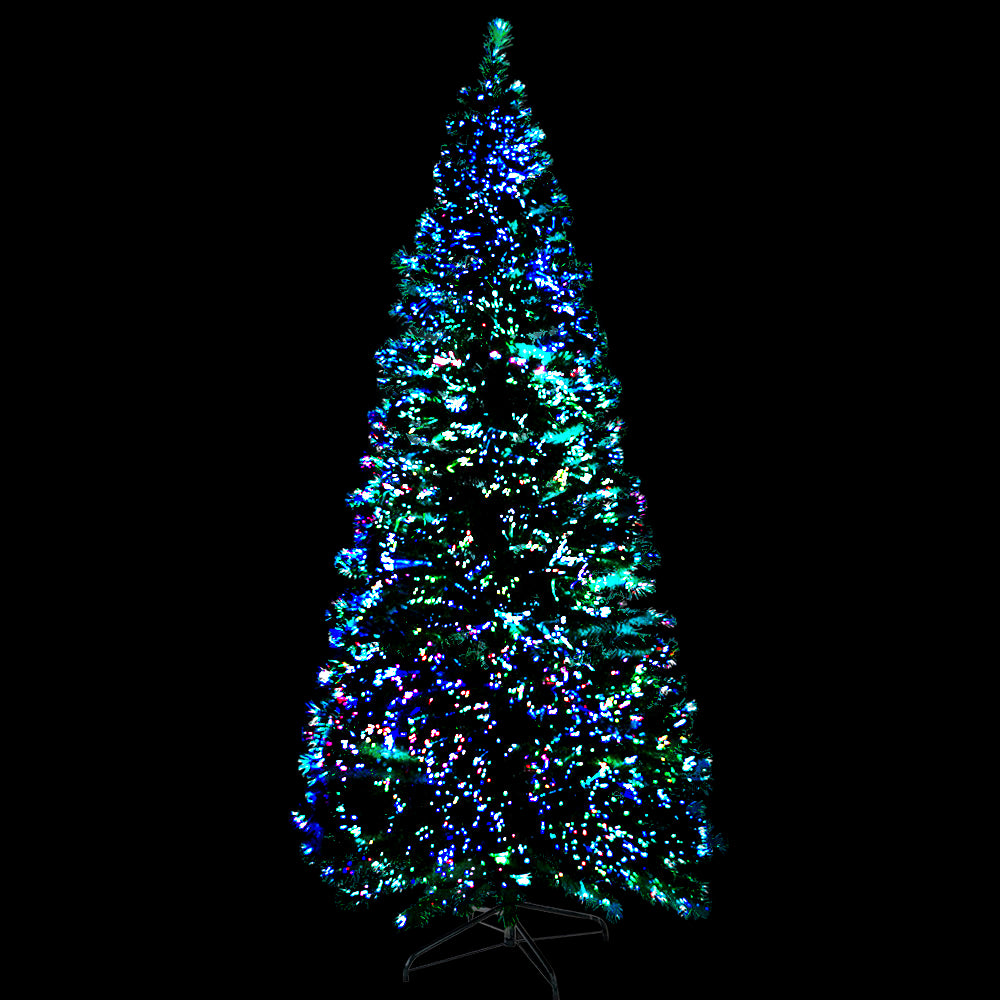 Jingle Jollys 2.1M 7FT LED Christmas Tree Optic Fiber Xmas Multi Colour Lights