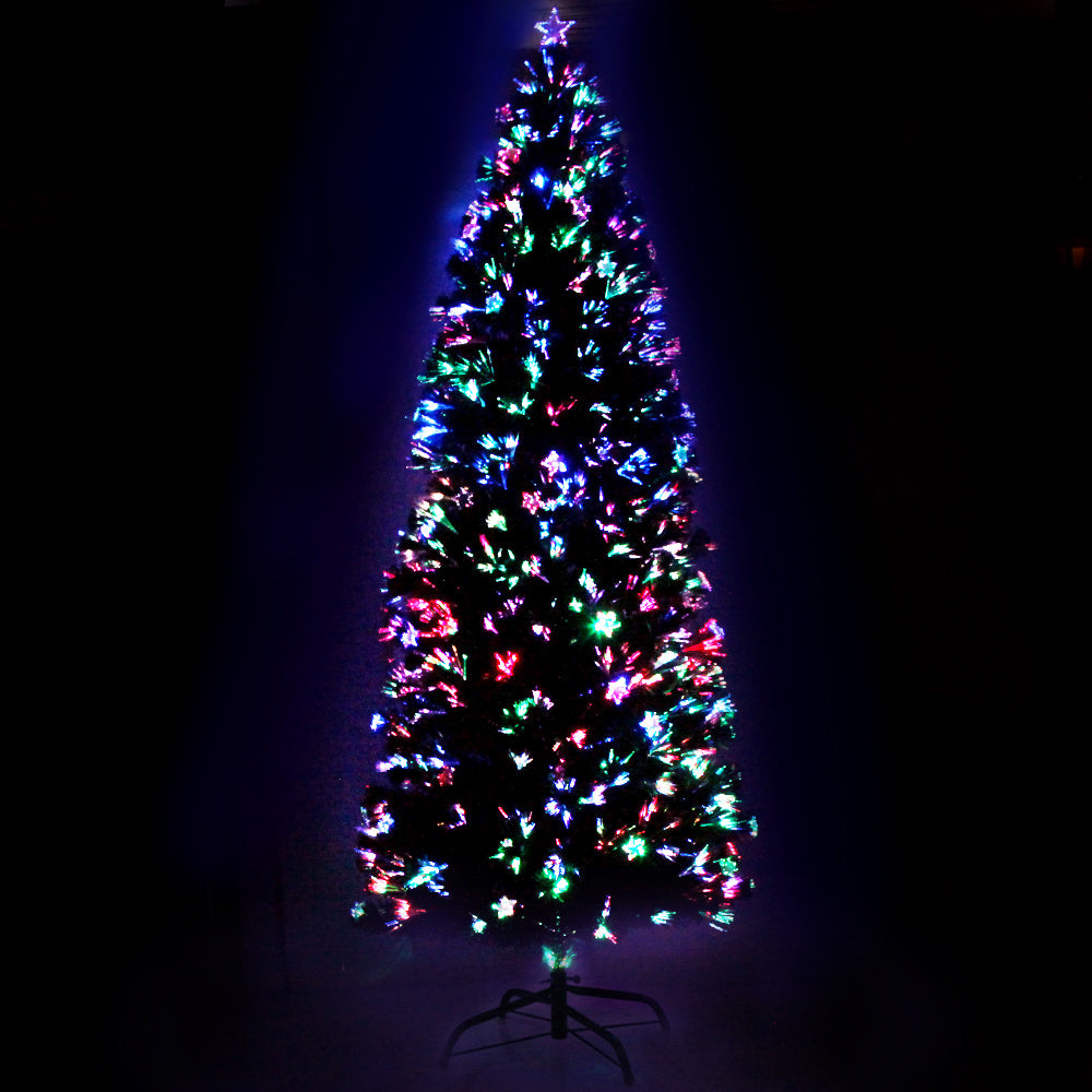Jingle Jollys 2.4M 8FT LED Christmas Tree Xmas Optic Fiber Multi Colour Lights