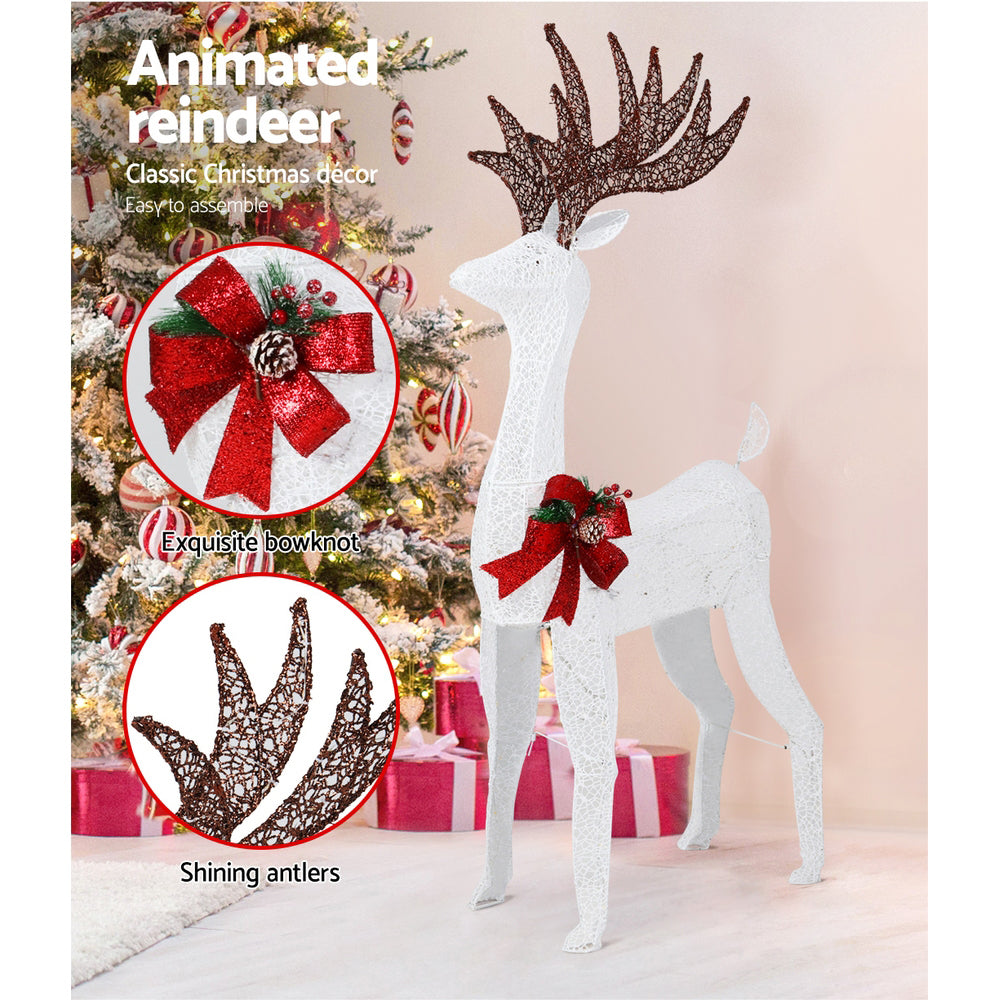 1.5M Christmas Lights Reindeer 100 LED Decorations Jingle Jollys