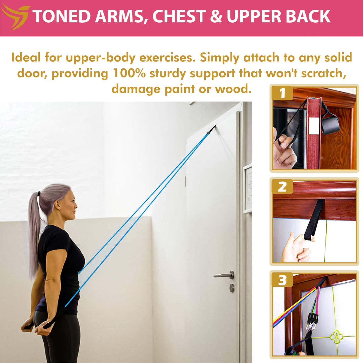 Resistance Exercise Bands Fitness Bundle 21 Pieces Complete Home Workout Tube Booty Bands Heavy Duty Band Gliding Core Sliders