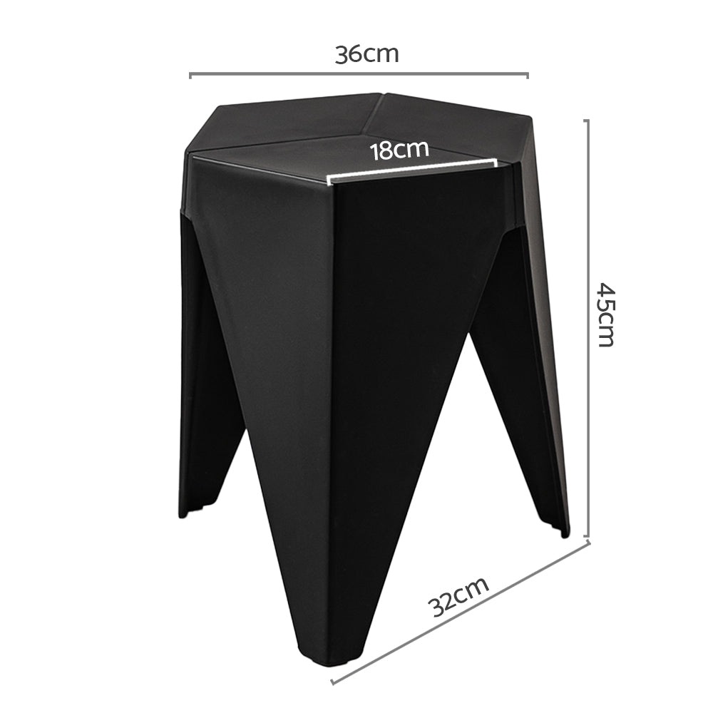 ArtissIn Set of 2 Puzzle Stool Plastic Stacking Stools Chair Outdoor Indoor Kitchen Dining