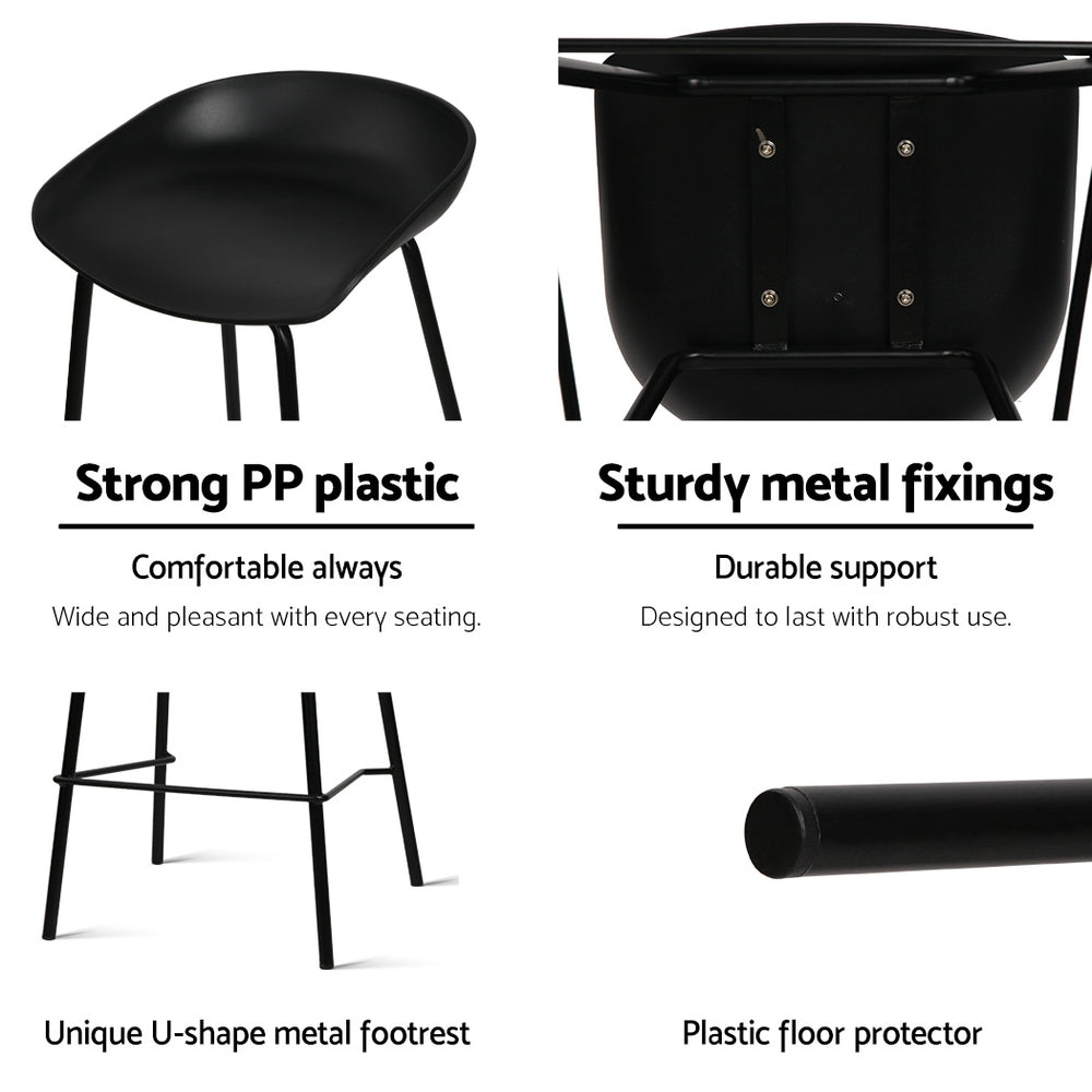Artiss Set of 4 Metal Bar Stools - Black