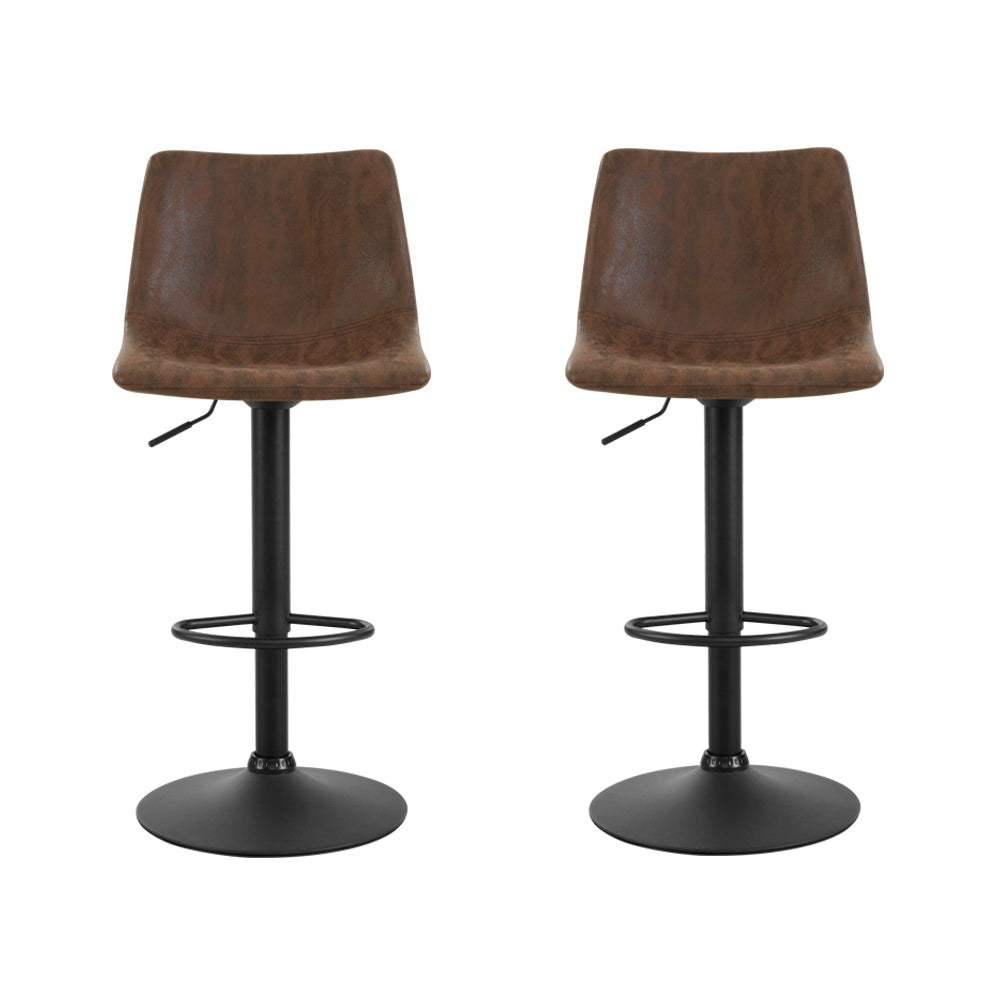 Artiss Kitchen Bar Stools Gas Lift Stool Chairs Swivel Barstools Vintage Fabric