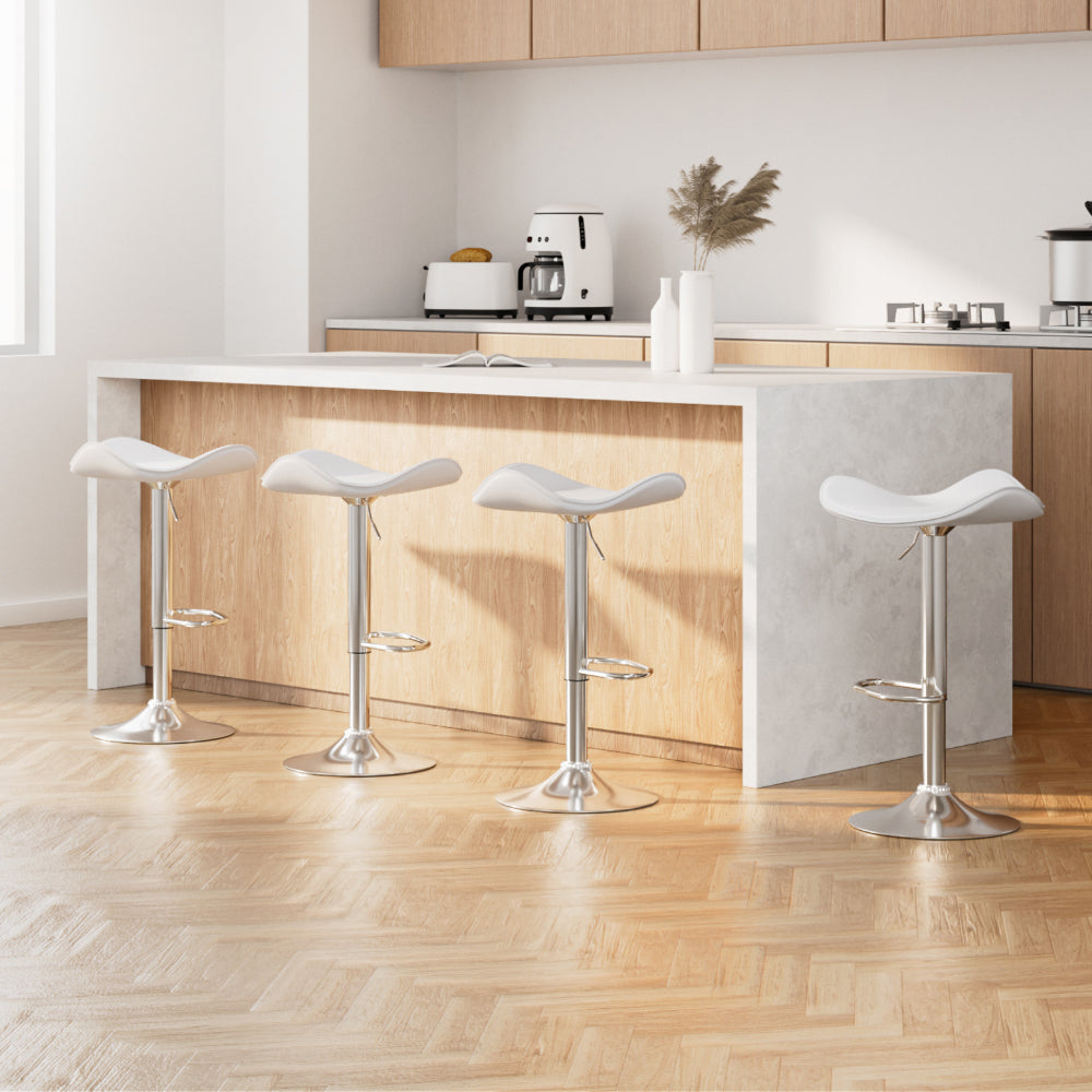 Artiss Set of 4 Swivel Bar Stools - White