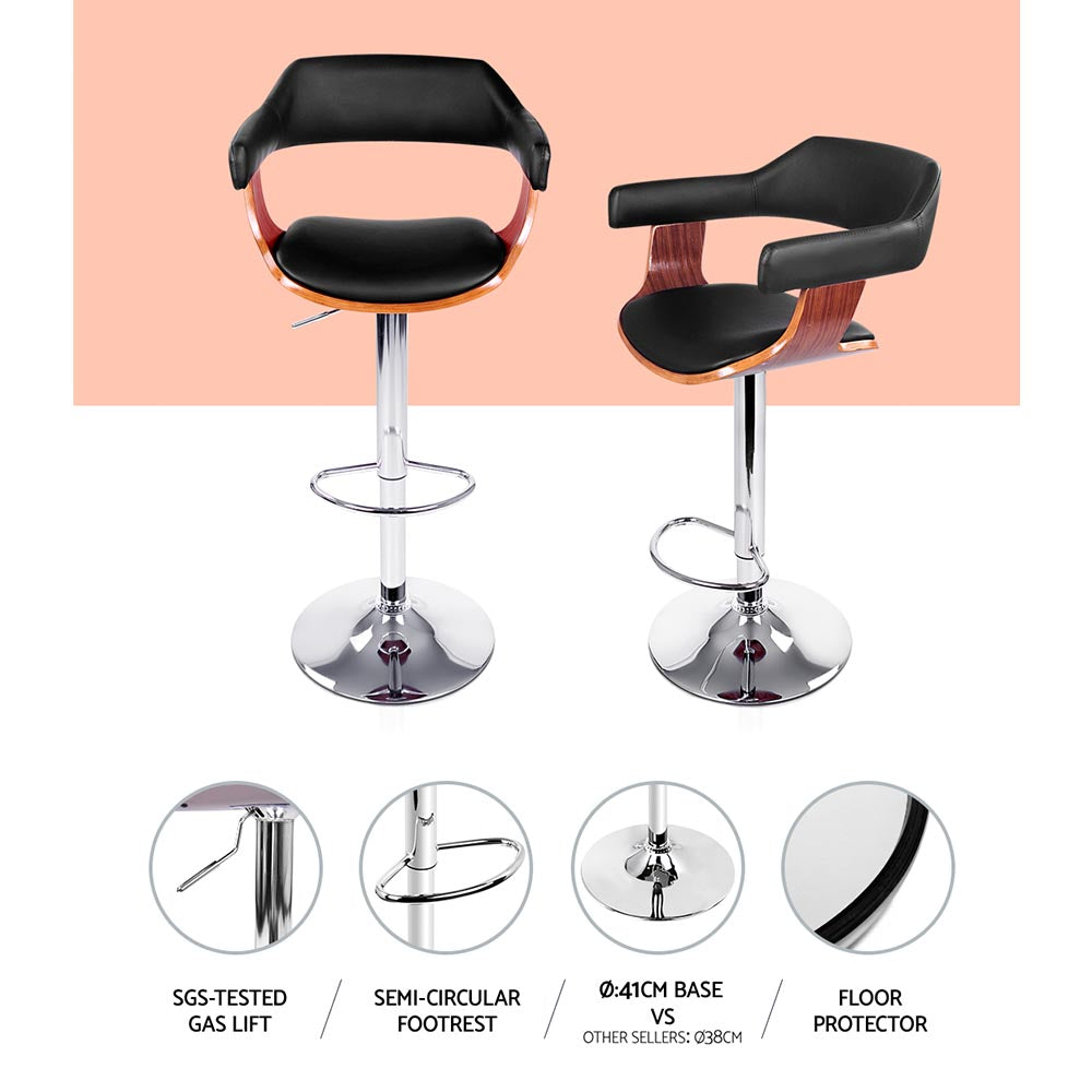 Artiss Wooden Bar Stool - Black and Wood