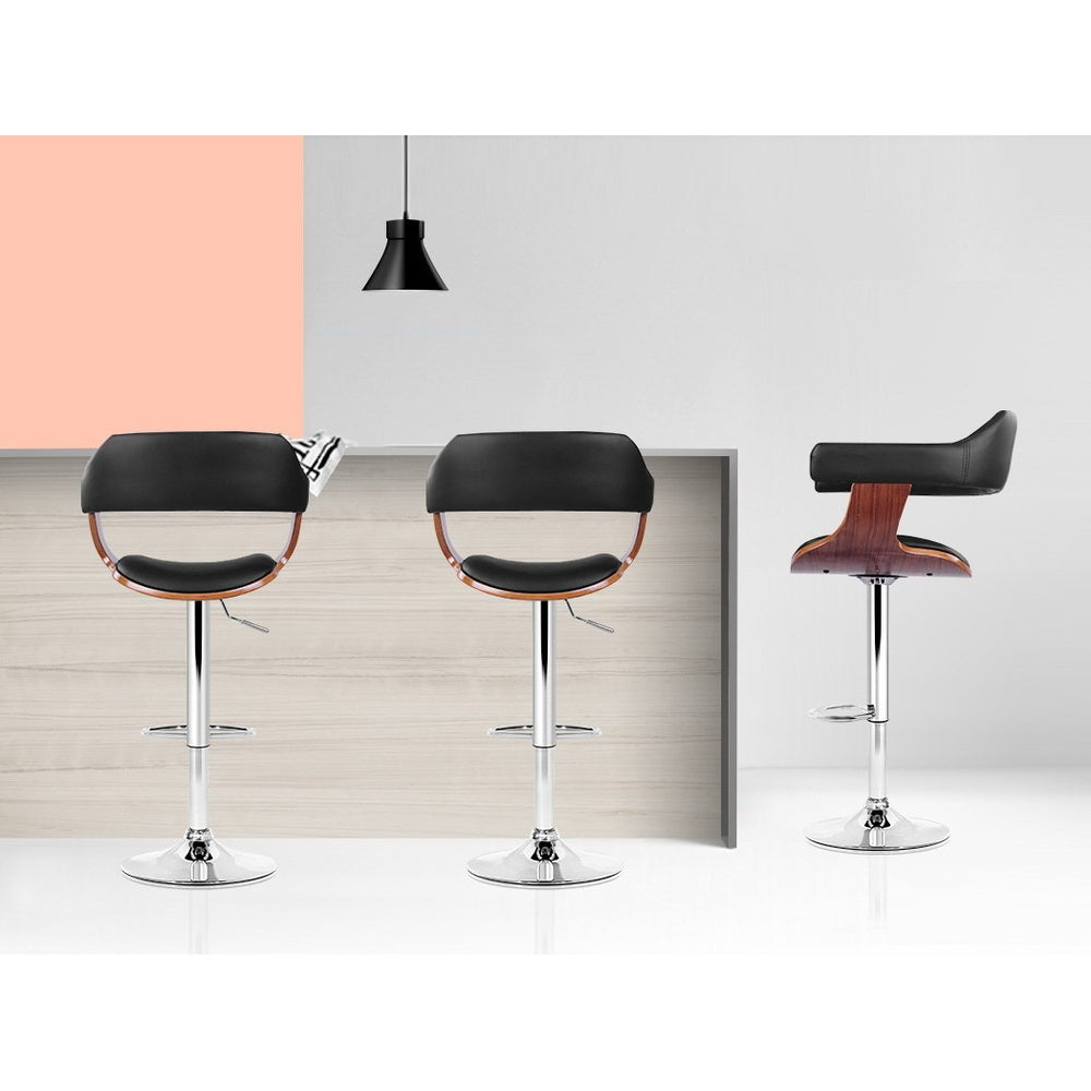 Artiss Wooden Bar Stool - Black and Wood