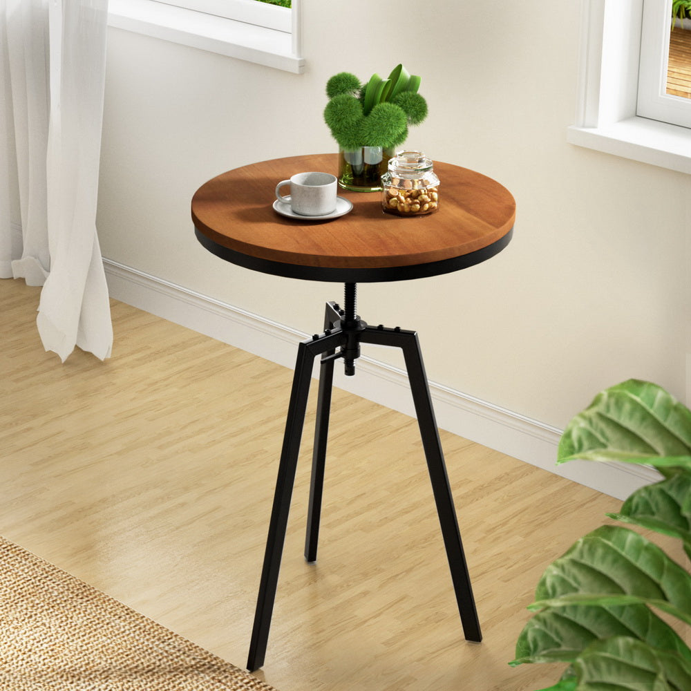 Artiss Elm Wood Round Dining Table - Dark Brown