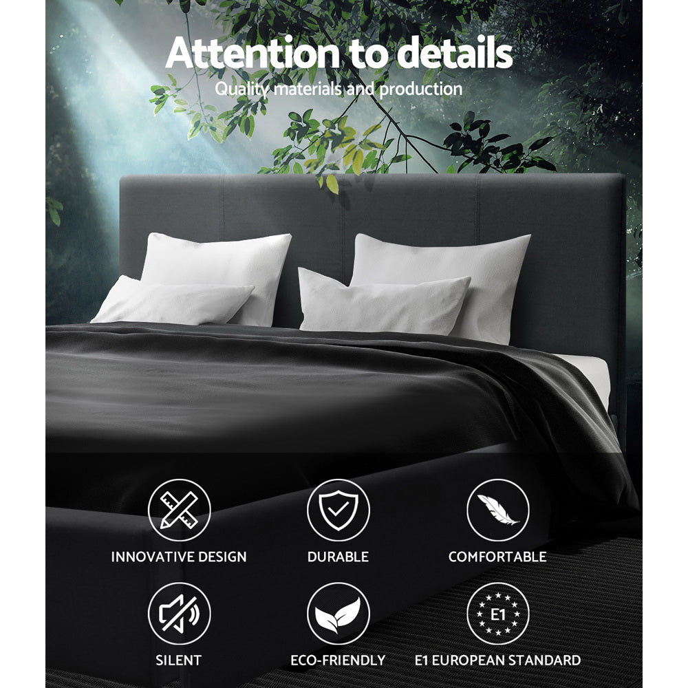 Artiss Neo Bed Frame Fabric - Charcoal Queen