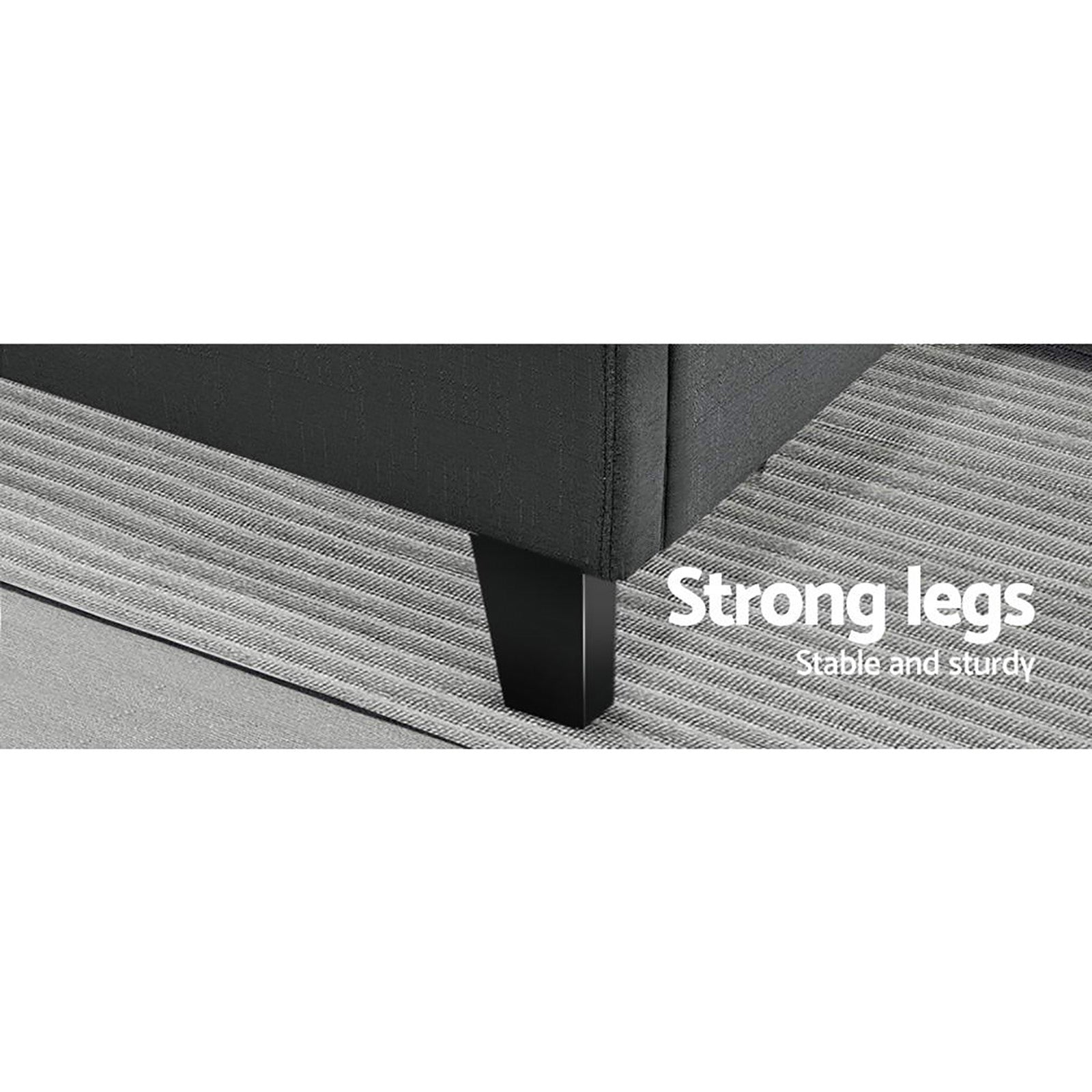 Artiss Tino Bed Frame Queen Size Charcoal Fabric