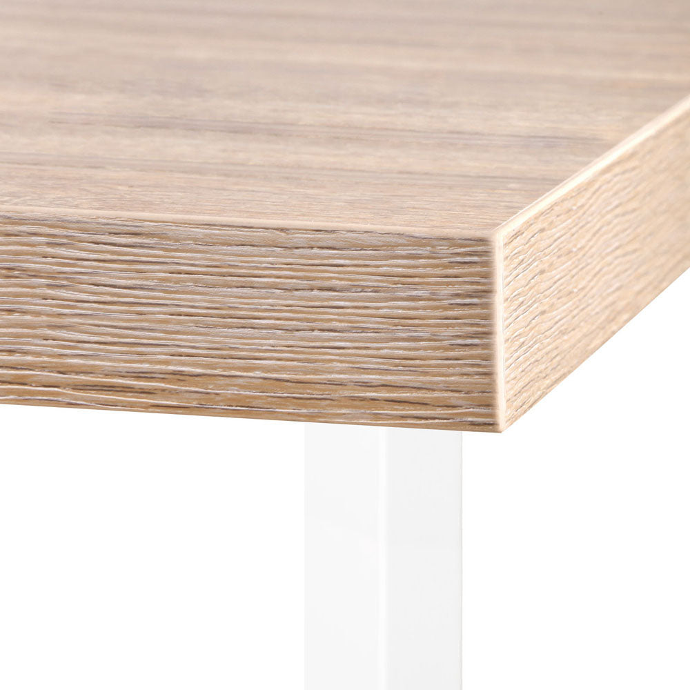 Artiss Rotary Corner Desk with Bookshelf - Brown & White