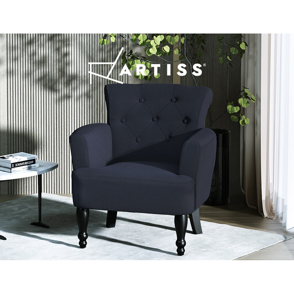 Artiss French Lorraine Chair Retro Wing - Black