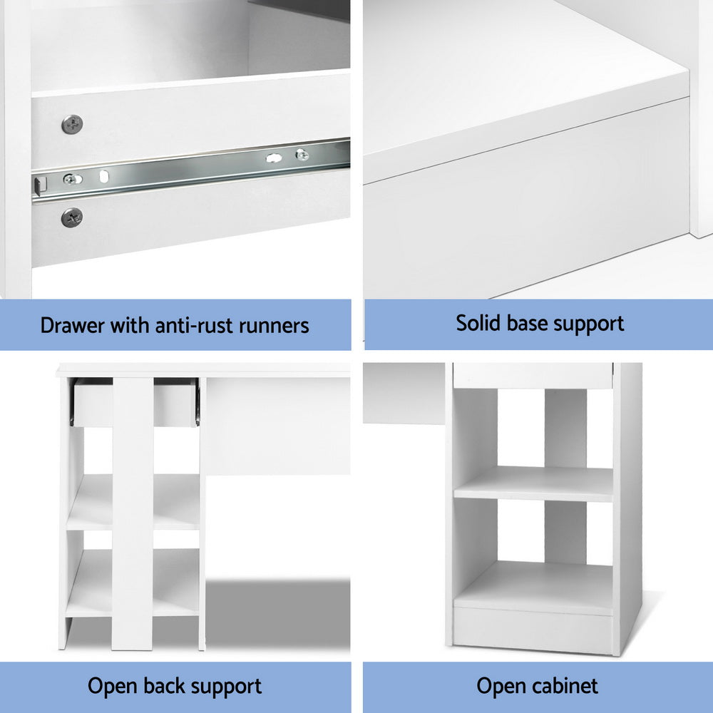 Artiss Office Computer Desk with Storage - White