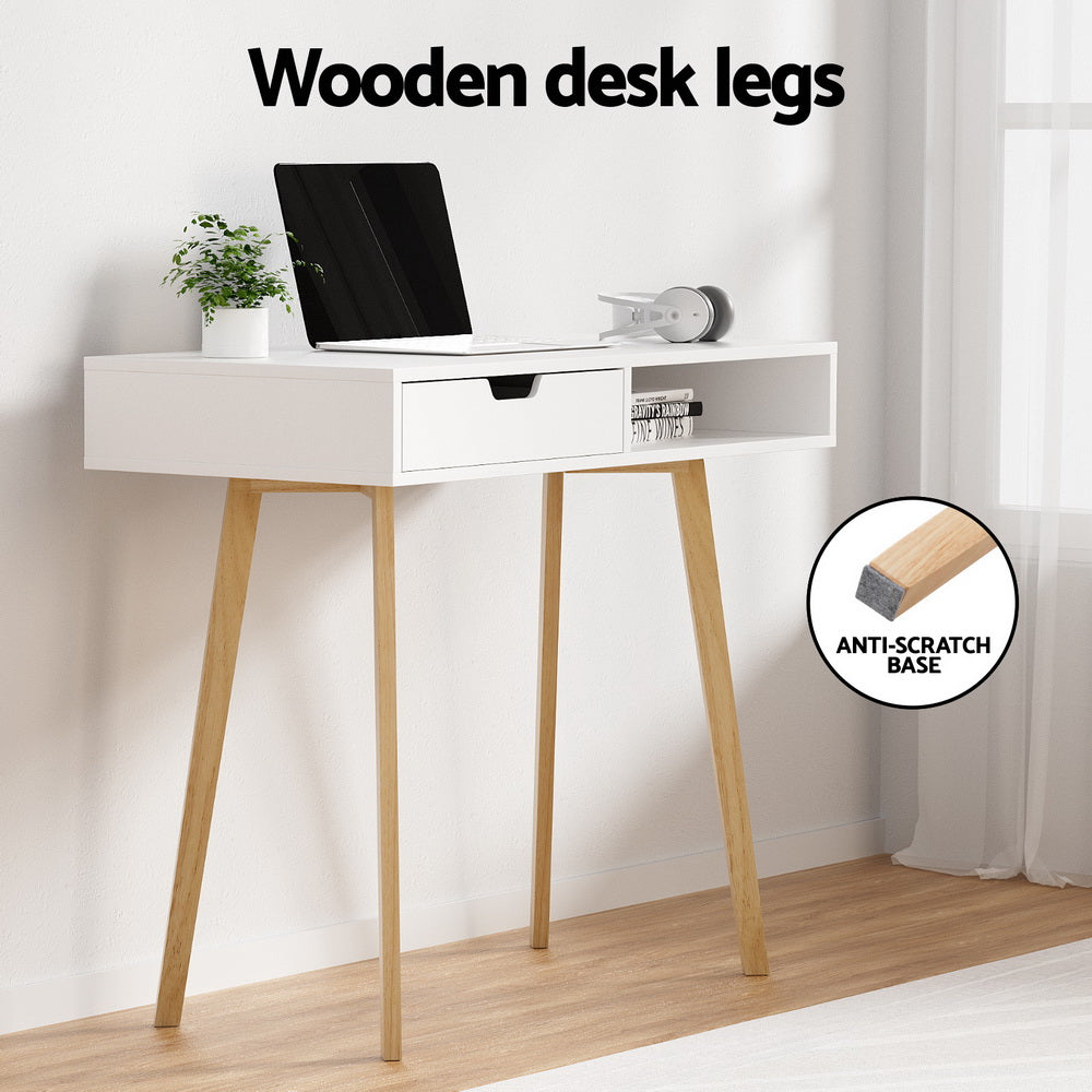 Artiss Office Computer Desk Study Table Storage Drawers Student Laptop White