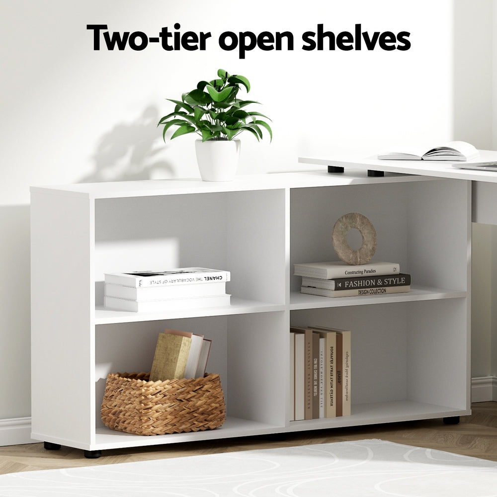 Artiss Office Computer Desk Corner Study Table Workstation Bookcase Storage