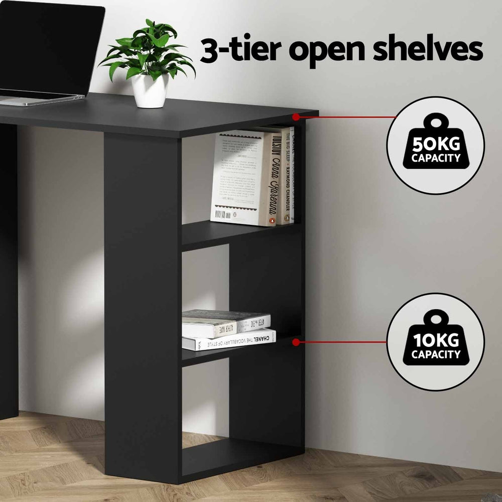 Artiss Office Computer Desk Student Study Table Workstation 3 Drawers 120cm Black