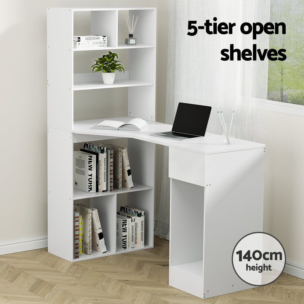 Artiss Office Computer Desk Student Study Table Home Workstation Corner Shelf
