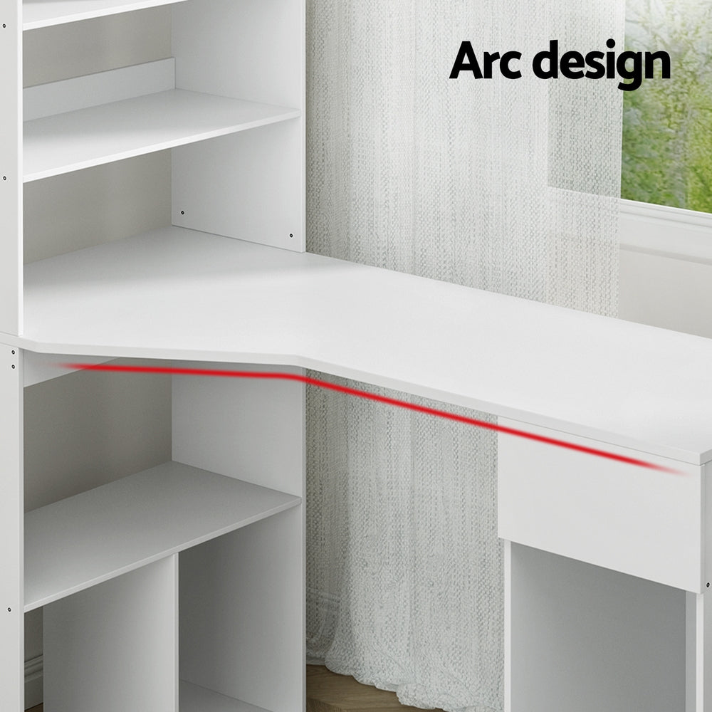 Artiss Office Computer Desk Student Study Table Home Workstation Corner Shelf