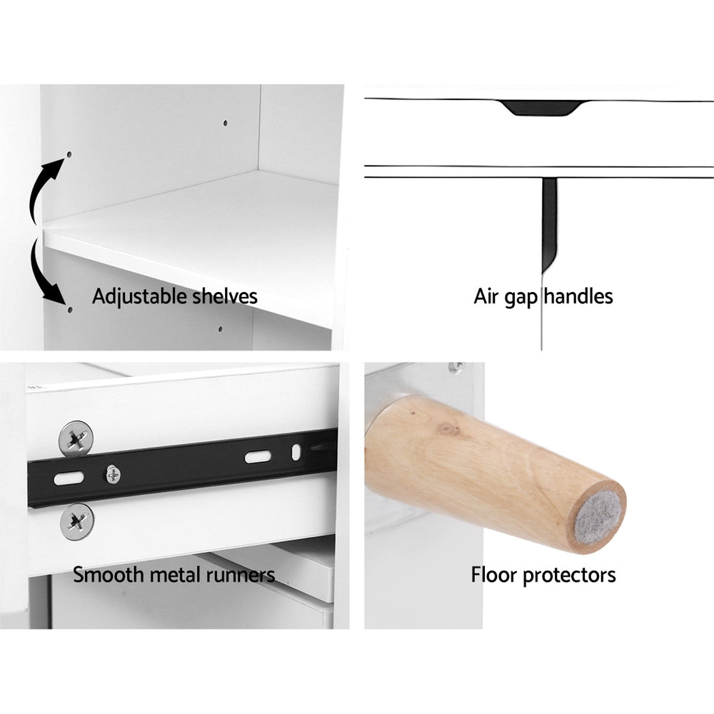 Artiss Shoe Cabinet Shoes Storage Rack 120cm Organiser White Drawer Cupboard