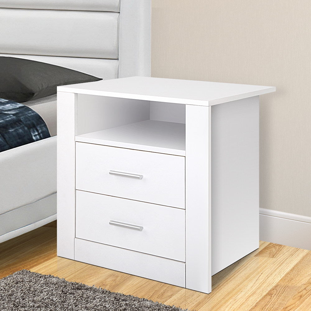 Artiss Bedside Tables Drawers Storage Cabinet Drawers Side Table White