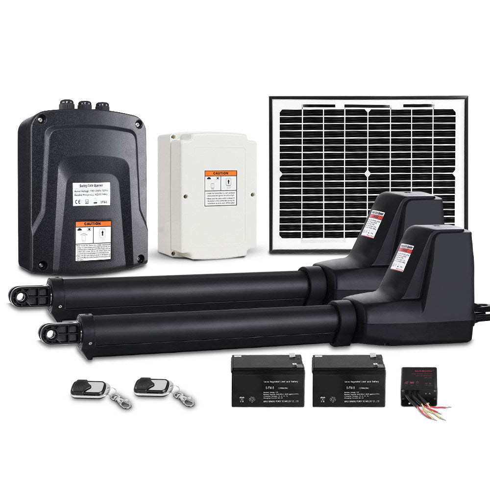 LockMaster Swing Gate Opener Auto Solar Power Electric Kit Remote Control 1000KG