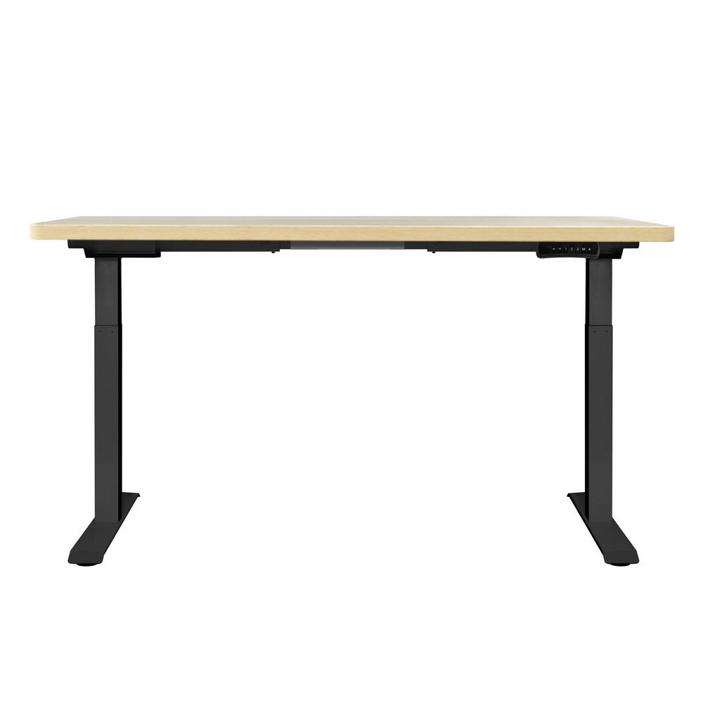 Artiss Standing Desk Electric Height Adjustable Sit Stand Desks Black Oak 140cm