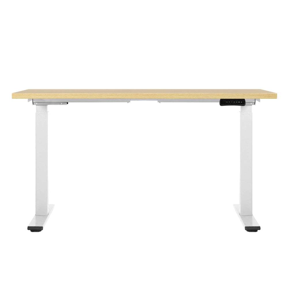 Artiss Standing Desk Electric Height Adjustable Sit Stand Desks White Oak 140cm