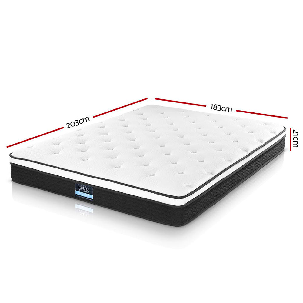 Giselle Bedding Bonita Euro Top Bonnell Spring Mattress 21cm Thick King
