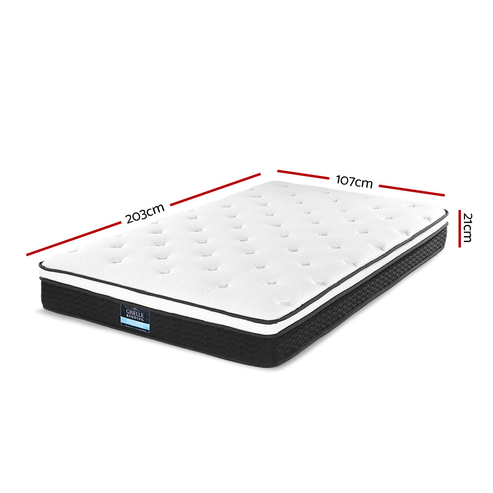 Giselle Bedding Bonita Euro Top Bonnell Spring Mattress 21cm Thick King Single