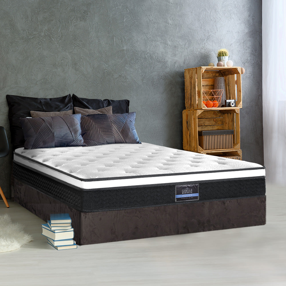 Giselle Bedding Bonita Euro Top Bonnell Spring Mattress 21cm Thick King Single