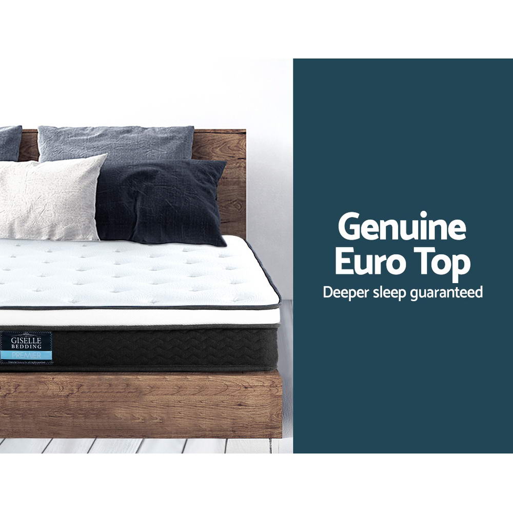 Giselle Bedding Bonita Euro Top Bonnell Spring Mattress 21cm Thick Queen