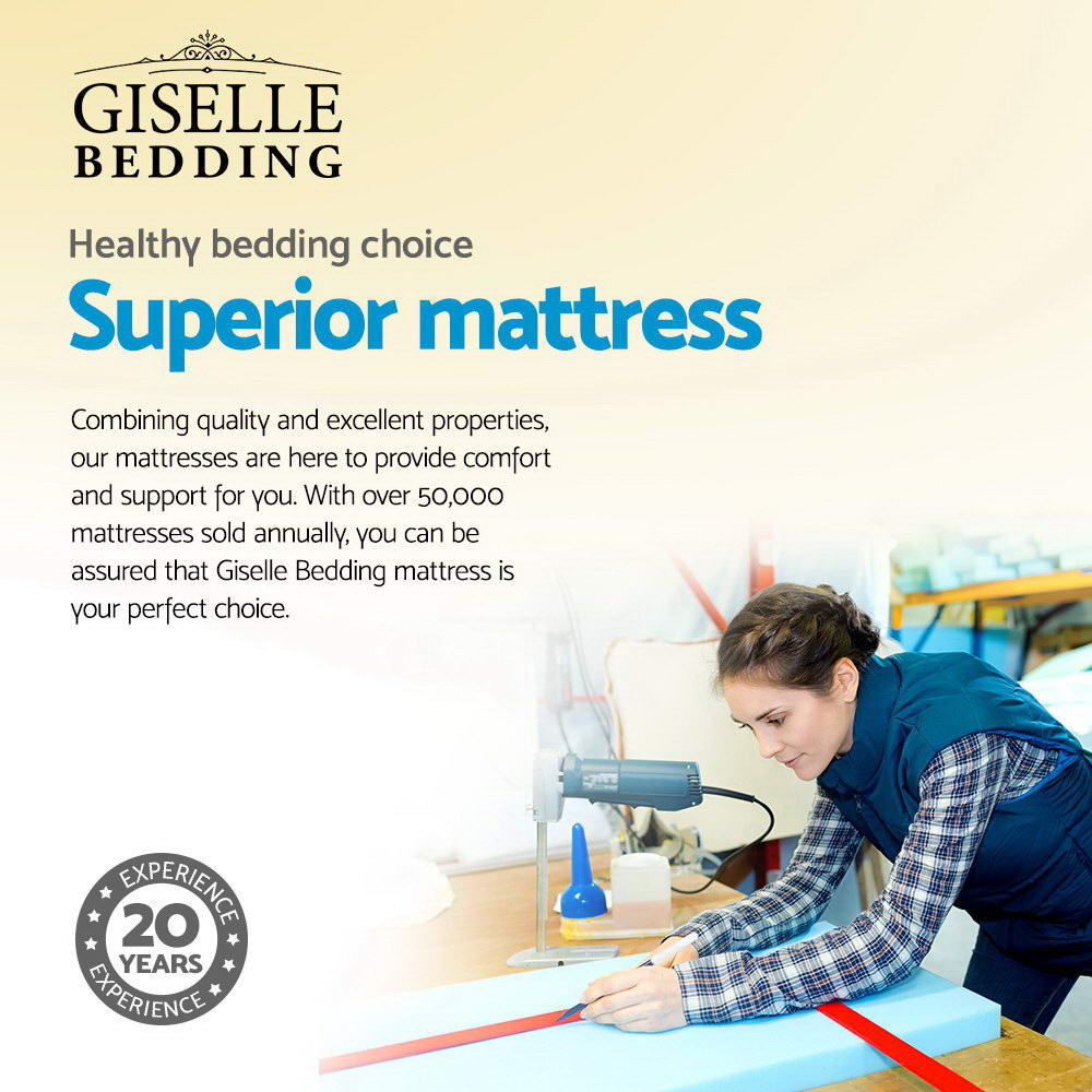 Giselle Bedding Donegal Euro Top Cool Gel Pocket Spring Mattress 34cm Thick King