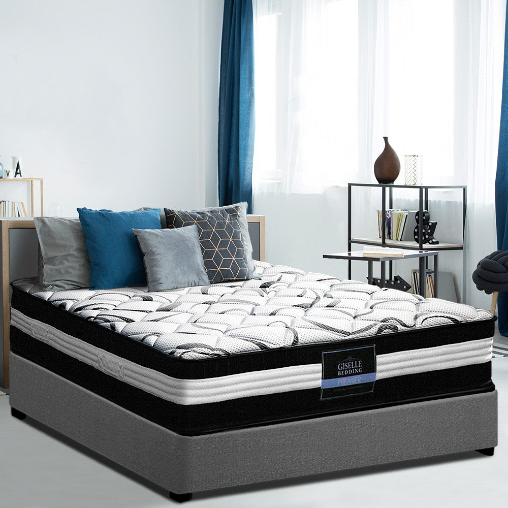 Giselle Bedding Mykonos Euro Top Pocket Spring Mattress 30cm Thick King