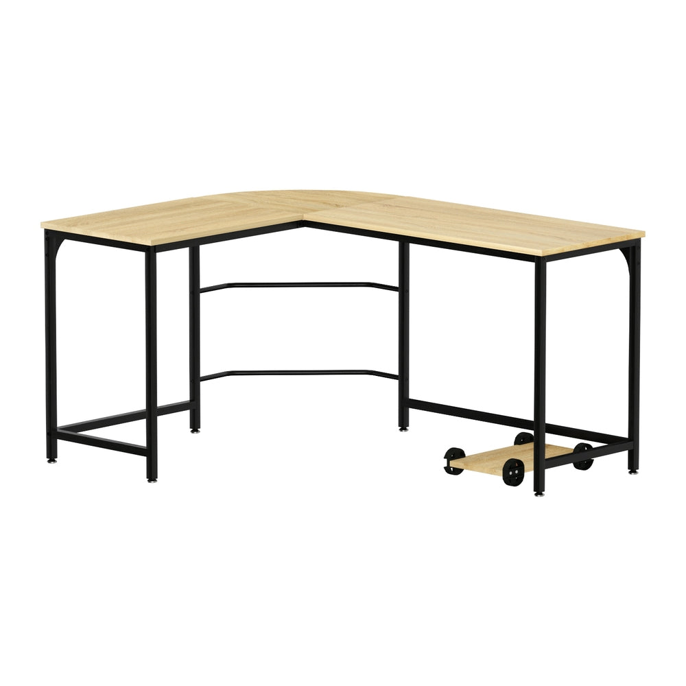 Artiss Corner Computer Desk L-Shaped Student Home Office Study Table Oak