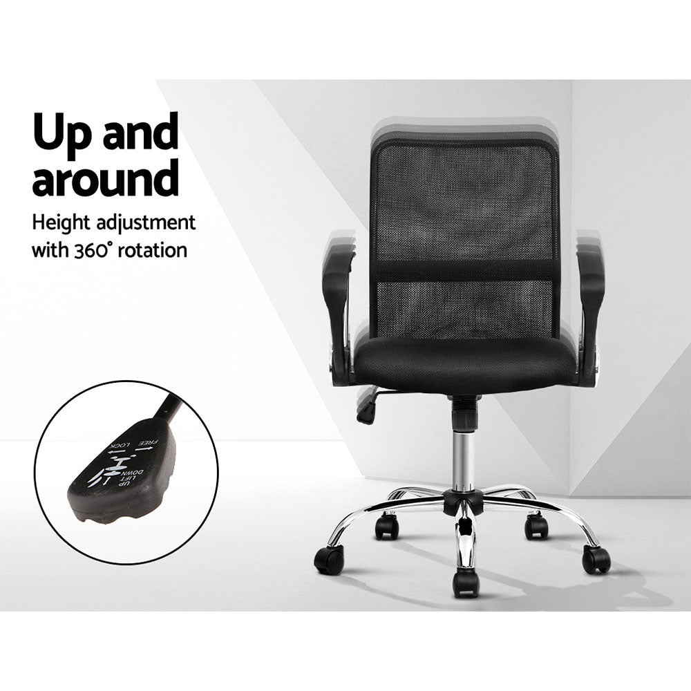 Artiss Office Chair Gaming Chair Computer Mesh Chairs Executive Mid Back Black
