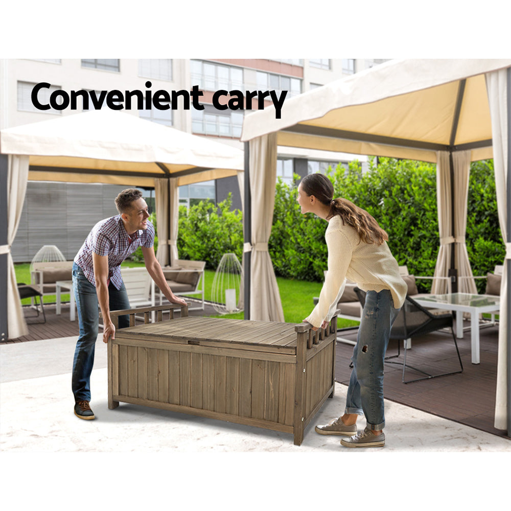 Gardeon Outdoor Storage Box Wooden Garden Bench Chest Toy Tool Sheds Furniture